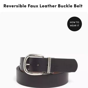 Torrid Black and Brown Faux Leather Belt with Silver Buckle 3X